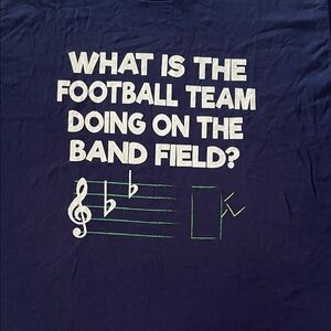 Marching Band Graphic T Shirt What is the football team doing on the band field